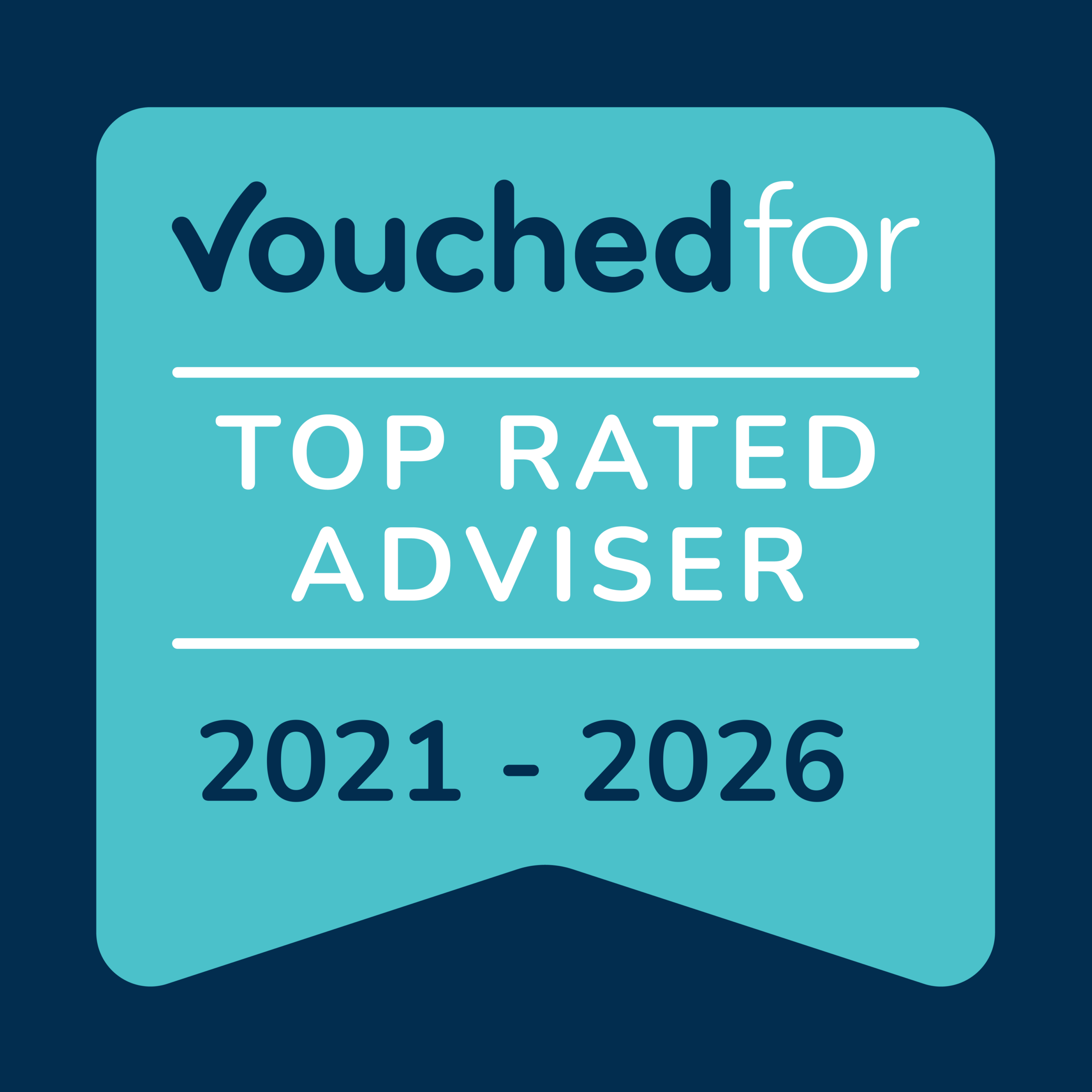 VouchedFor Top Rated Financial Adviser 2021-2026 - Compton Financial Services